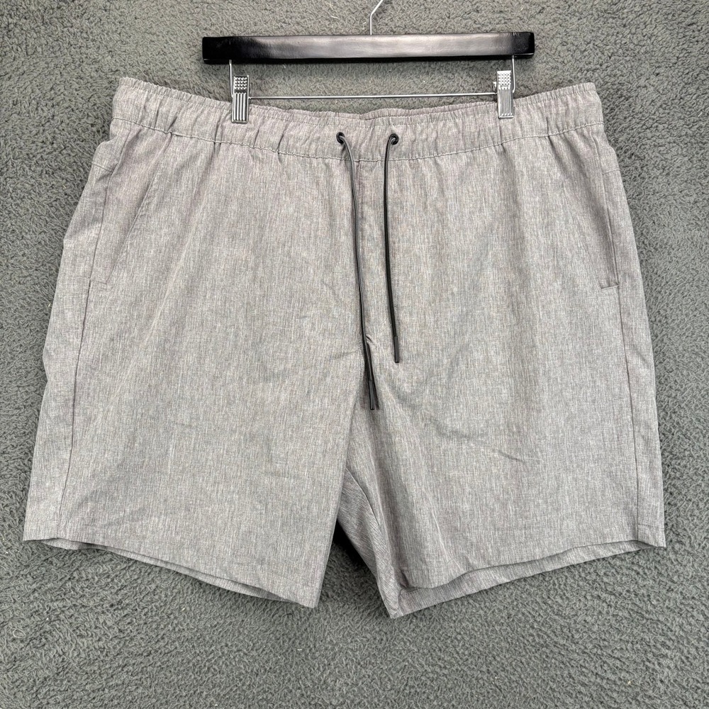 Eddie Bauer Mens‎ XXL Gray Heathered Performance Active Hiking Shorts Drawstring